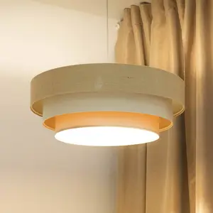 Lampe suspendue beige-crème pas cher