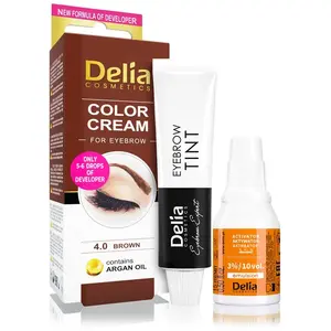 Delia Henné Couleur Crème Pour Sourcils Coloration Kit Set 4.0 marron pas cher