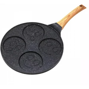 Kinghoff 1666 - Pannenkoekenpan gezichtjes - houten handvat - 26.5 cm