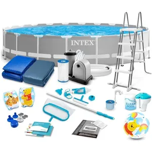 Piscine de jardin à armature - Intex - 610x132 cm - Gris - Capacité 32... pas cher