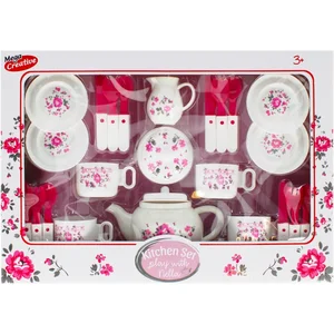 Mega créative - Coffret Dinette motif fleurs rose pas cher