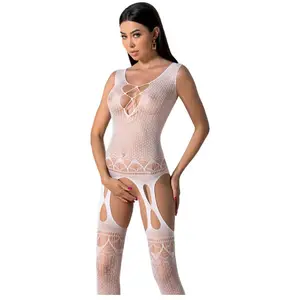 Passion - Bs099 White Bodystocking One Size pas cher