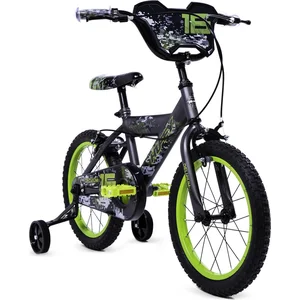 Huffy Delirium 16 Inch Jongensfiets - Grijs en Groen BMX-stijl Kinderfiets pas cher