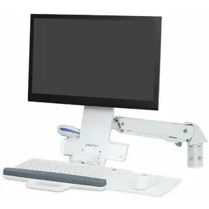 Ergotron Sit-Stand Combo - Kit de montage (bras articulé tiroir à clavier) - pour écran LCD/équipement PC - aluminium plastique haute qualité - blanc - Taille d'écran : jusqu'à 24 pouces - montable sur mur
