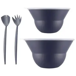 Lot de 2 saladiers 3l/4.9l avec couvercle + couverts bleu Bodum K2551-... pas cher