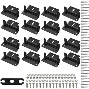 FOLAYA Lot de 4 Fixations de Panneau Solaire avec écrous et vis pour Panneaux de Toit, Pinces de Montage pour Barres de ToitVendu parcdiscount