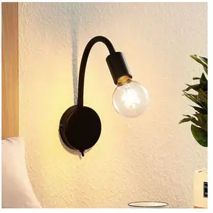 Applique Murale Intérieure , LampesE27, Luminaire Murales pour Salon, Chambre. Coucher, Salon, Noir [Classe énergétique e] - Comely pas cher