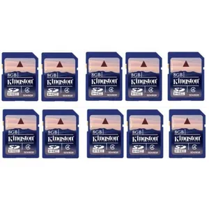 10PCS Carte mémoire SD SDHC Kingston 8Go Digital carte SD SDHC Class 4... pas cher