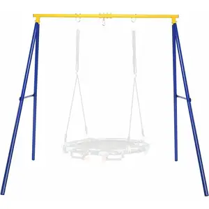 COSTWAY Portique de Balançoire pour Enfants en Forme de A Charge 200KG avec 2 Méthodes de Fixation Piquets d'Ancrage 194x180x180cmVendu parcdiscount
