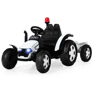 GOPLUS Tracteur Électrique Voiture Enfant 3-8 Ans avec Remorque,12V7Ah... pas cher
