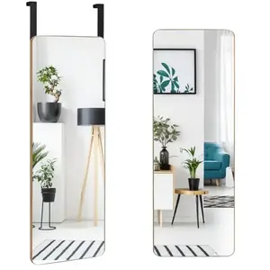COSTWAY Miroir Rectangulaire Mural / Suspendre sur Porte en Bambou de ...