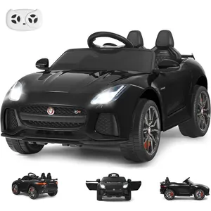 GOPLUS Voiture Electrique pour Enfant 12V avec Télécommande,Démarrage/Frein en Douceur,Sons avec Volume Réglable Noir pas cher