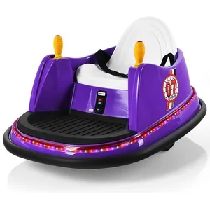 GOPLUS Voiture Auto-Tamponneuse Électrique pour Enfants avec Télécommande,Auto Tournante avec Pare-chocs,Lampes à LED,VioletVendu parcdiscount