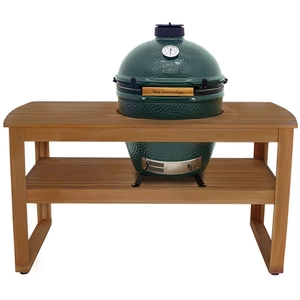 Support barbecue BIG GREEN EGG eucalyptus large sans roue pas cher