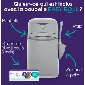 Seau à litière Litter Genie EasyRoll, gris pour chat - LitterLocker® Easy Roll, gris (avec une cassette) pas cher