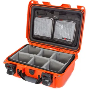 Nanuk Valise 915 avec couvercle organisateur - avec séparateur - Orange - Étui Pro Photo Kit pas cher