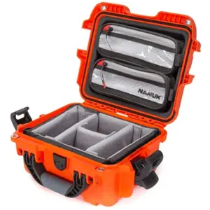 Nanuk Mallette 905 avec couvercle org. - avec séparateur - Orange - Étui Pro Photo Kit pas cher