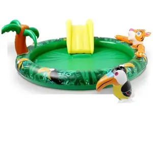 BB LOISIR Piscine gonflable pour enfants toboggan de piscine - 182x165x62 cm piscine hors sol design Jungle- Parc aquatique pas cher