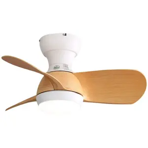YOLEO Ventilateur de plafond de 58.4cm avec lumière LED 18W 3 Pales ABS,Moteur DC Mode hiver-été,Naturel pas cher