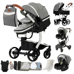BAZARLAND30 Poussette 3 en 1 Bébé Combinée Siège-Auto Nacelle Trio Rév... pas cher