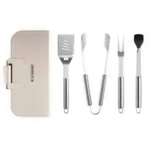 Ustensile barbecue LE CREUSET accessoires barbecue 4pcs + housse pas cher
