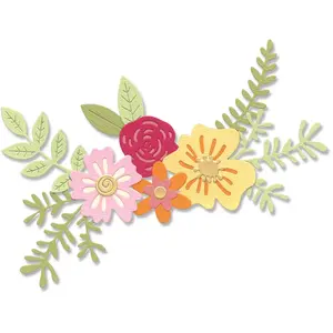 Sizzix Thinlits Die Set Floral Cluster 15stuks
