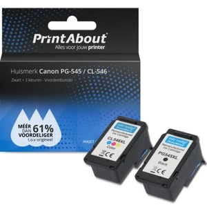 Comparateur de prix : PrintAbout huismerk Inktcartridge PG-545 / CL-546 Zwart + 3 kleuren Mu...