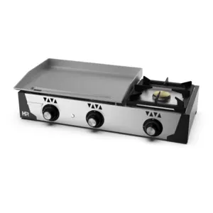Plancha Gaz Acier Poli 6 mm 11300 W - HR Fainca pas cher
