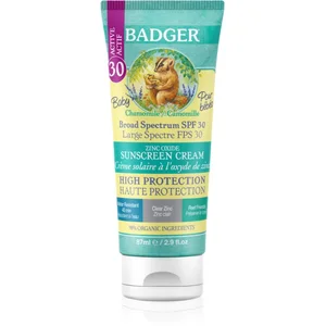 Badger, Crème solaire, Baby Clear Zinc Sunscreen Cream SPF 30 (Crème solaire, SPF 30, 87 ml) pas cher