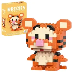 Figurine à assembler Tigrou 5,8 cm   170 pièces Micro Bricks - Jeu de ... pas cher