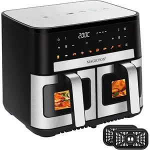 Friteuse sans Huile 10L MAGICFOX avec Fenêtre Visible 9 Programmes 2 Tiroirs Panneau Tactile LED Smart Finish&Match Cook - pas cher