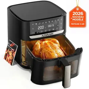 Friteuse sans Huile - AZMSARY - 8.2 L /2400 W - Maintien au chaud - Départ différé jusqu’à 24 h - Recettes Françaises pas cher
