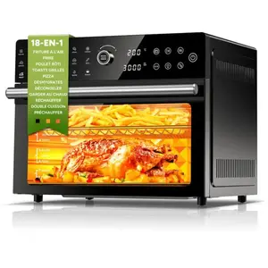 HEKLA Friteuse sans huile - MARQUE - 3000W - 30L - 18 Programmes - Double cuisson pas cher