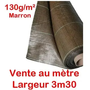 Vente au mètre / 130g/m2 Toile Bache de paillage tissée Marron Anti-Mauvaises HerbesVendu parcdiscount
