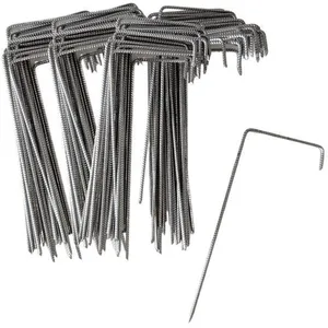 ZENLYS Lot de 250 Agrafes de fixation Métal pour toile de paillage ou géotextile avec pointes biseautées 24cmX9cmX4cm / Spécial sol dur pas cher