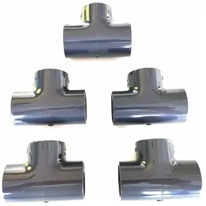 Lot de 5 Té PVC Pression - U Té 90° / 50 mm intérieur F/F/F PN16Vendu parcdiscount