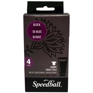 Speedball 4 color fabric block printing ink set