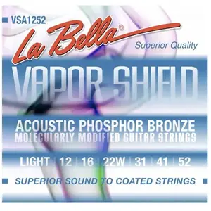 La Bella VSA1252 Jeu de cordes pour guitare acoustique Lumière 12-52 pas cher