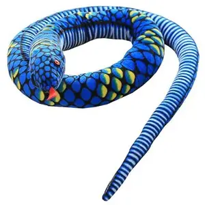 Peluche Gros boa constrictor Doux pour Prank 113 pouces-Bleu pas cher