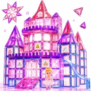 Jeu de Construction Magnétique - KUKUFUN -154 Pièces - Avec poupée pri... pas cher