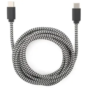 Câble tressé Kikkerland USB Type C Noir et Blanc pas cher