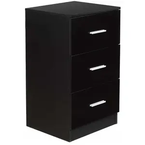 Costway Caisson De Bureau Meuble De Rangement Avec 3 Tiroirs Pour Lettre,Dossiers Et Documents Noir pas cher