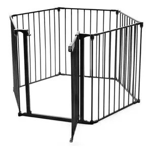 GIANTEX 6 panneaux Barrière de Sécurité enfant multi-fonction en Fer,G... pas cher