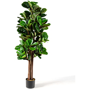 COSTWAY Plante Artificielle, Pot Feuilles de Figuier Vert de 1,5m, Pour la Décoration de la Maison, Bureau, Salle de Séjour etc. pas cher
