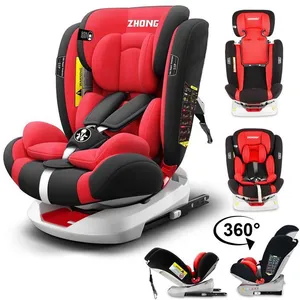 KITYTETY Siège Auto Pivotant 360° ISOFIX LATCH - 40-150 cm de 0 à 12 ans - Groupe 0+/1/2/3 (0-36kg) - Têtière réglable, Inclinable - Rouge pas cher