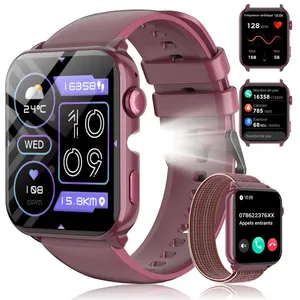 FeipuQu montre connectée femme1.91 HD Smartwatch appel bluetooth Lampe... pas cher