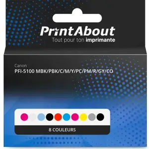 PrintAbout huismerk Inktcartridge PFI-5100 MBK/PBK/C/M/Y/PC/PM/R/GY/CO...