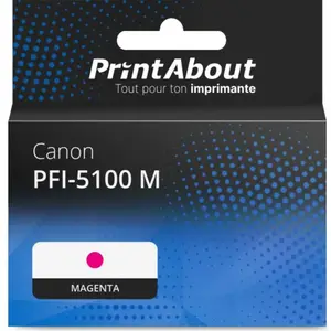 PrintAbout huismerk Inktcartridge PFI-5100 M Magenta geschikt voor Can...