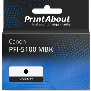 PrintAbout huismerk Inktcartridge PFI-5100 MBK Mat-zwart geschikt voor...