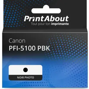 PrintAbout huismerk Inktcartridge PFI-5100 PBK Foto-zwart geschikt voo...